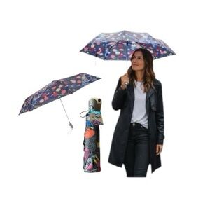 totes 43” One Touch Auto Open Close Folding Umbrella With Sunguard
